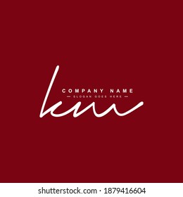 KM Initial Signature Logo - Handwritten Vector Logo Template