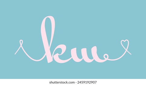KM initial wedding monogram calligraphy vector illustration. Hand drawn lettering k and m love logo design for valentines day poster, greeting card, photo album, banner print or tattoo.