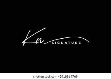 KM initials Handwriting signature logo. KM Hand drawn Calligraphy lettering Vector. KM letter real estate, beauty, photography letter logo design.