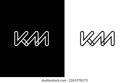 KM, K, M Abstract letters logo monogram