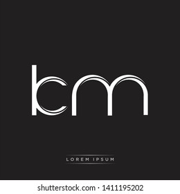 km k m logo. Initial Letter Split Lowercase Design Template 