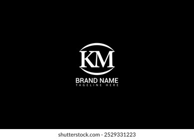 KM Letter Initial Logo Design Template Vector Illustration