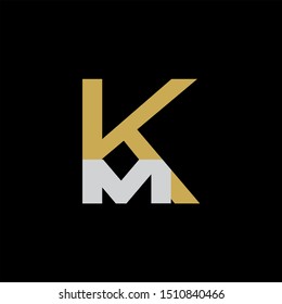 KM Letter monogram with abstrac concept style design