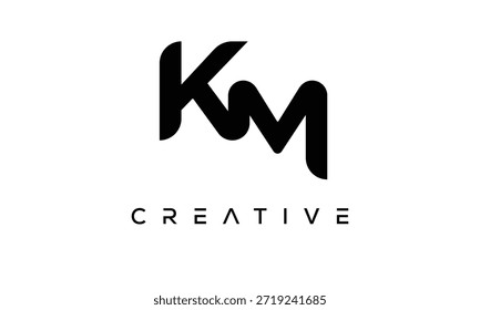 KM Letter Monogram Logo for Modern Creative Brand Identity