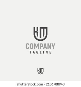 KM letters monogram initial vector logo