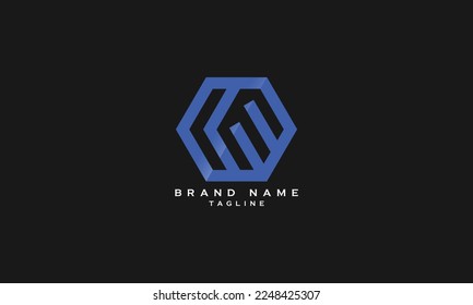 KM, LM, CM, Abstract initial monogram letter alphabet logo design