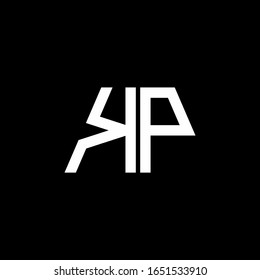 KM logo abstract monogram isolated on black background