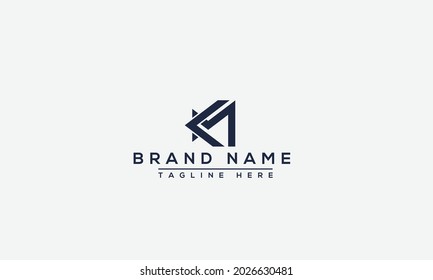 KM Logo Design Template Vector Graphic Branding Element.