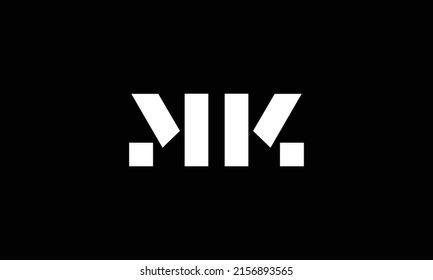 KM logo letter design on luxury background. MK logo monogram initials letter concept. KM icon logo design. MK elegant and Professional letter icon design on black background. MK KM
