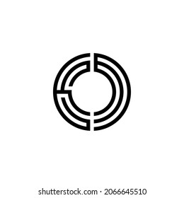 KM Logo letter monogram with circle shape design template isolated on white background