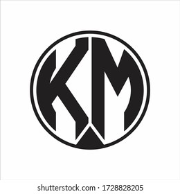 Km Logo Monogram Circle Piece Ribbon Stock Vector (Royalty Free ...