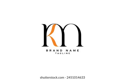 KM, MK, Abstract initial monogram letter alphabet logo design
