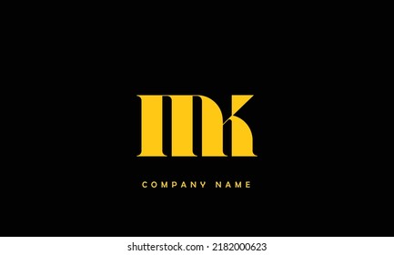 KM, MK Abstract Letters Logo Monogram