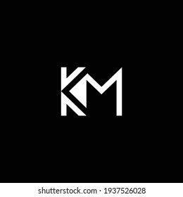KM o MK abstracto sobresaliente negocio profesional impresionante marca artística empresa de diferentes colores ilustración logo