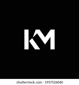 KM o MK abstracto sobresaliente negocio profesional impresionante marca artística empresa de diferentes colores ilustración logo