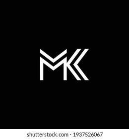 KM o MK abstracto sobresaliente negocio profesional impresionante marca artística empresa de diferentes colores ilustración logo