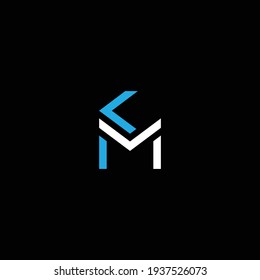 KM or MK abstract outstanding professional business awesome artistic branding company different colors illustration logo