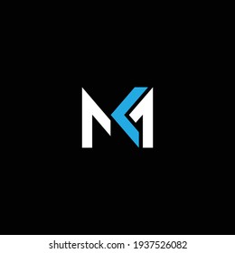 KM or MK abstract outstanding professional business awesome artistic branding company different colors illustration logo