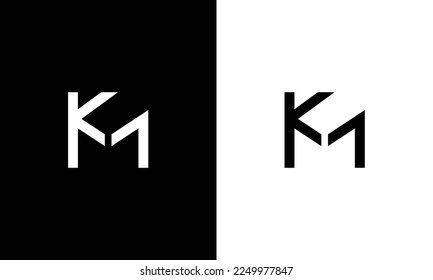 KM o MK abstracto sobresaliente negocio profesional impresionante marca artística empresa de diferentes colores ilustración logo