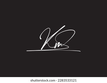KM or MK abstract outstanding professional business logo design
