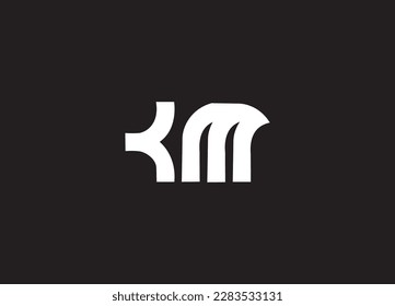 KM or MK abstract outstanding professional business logo design