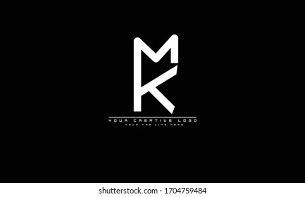 KM MK abstract vector logo monogram template