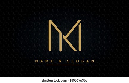 KM, MK, K, M Abstract letters logo monogram