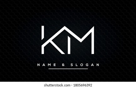 KM, MK, K, M Abstract letters logo monogram