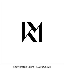 KM or MK letter logo design concept