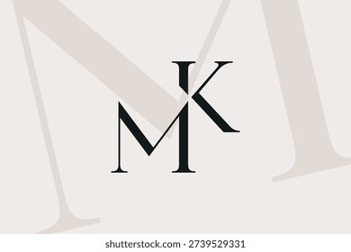 KM or MK letter logo icon design. Classic style luxury initials monogram.