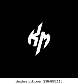 KM monogram esport logo design with cool shape concept in vector