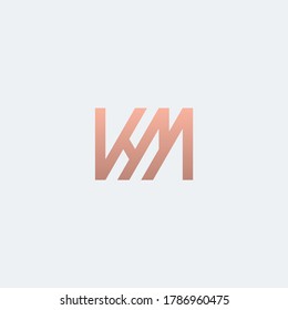 KM monogram logo with gold color gradient.