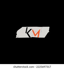 KM Simple Style Letters logo Vector