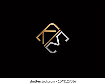KM square shape Letter logo Design in silver gold color
