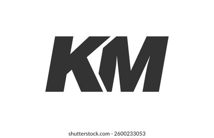 KM Techno Editable Font Logo For Corporate Branding. Bold, Futuristic Design With Unique Typographic Ideas. Minimal Custom Type And Dynamic Letter Variations For Promotion, Printing, And Book Titles