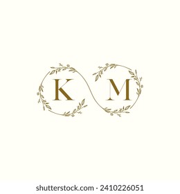 KM wedding infinity in elegant monogram with high quality professional design that will print well