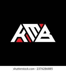 Diseño del logotipo de la letra triangular de KMB con forma triangular. Monograma de diseño del logotipo del triángulo de KMB. Plantilla de logotipo vectorial de triángulo de KMB con color rojo. Logo triangular de KMB Diseño sencillo, elegante y lujoso.