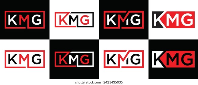 KMG logo. K M G design. White KMG letter. KMG, K M G letter logo design. Initial letter KMG linked circle uppercase monogram logo.
