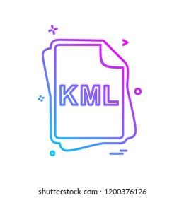 KML file type icon design vector
