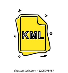 KML file type icon design vector