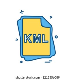 KML file type icon design vector