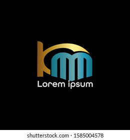 KMM Initials elegant and trendy logo on a black background