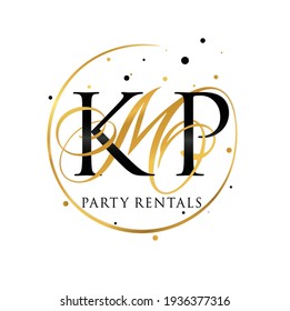 KMP Monogram Logo. Event Management Logo. Elegant Typography Logo. Party Rental Logo