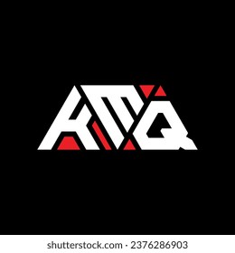 KMQ triangle letter logo design with triangle shape. KMQ triangle logo design monogram. KMQ triangle vector logo template with red color. KMQ triangular logo Simple, Elegant, and Luxurious design.