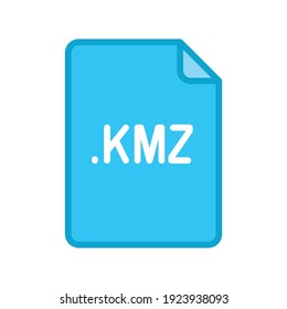 KMZ file format filled outline icon. Linear style sign for mobile concept and web design. Simple color symbol. Vector illustration isolated on white background. EPS 10.