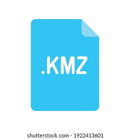 KMZ file format flat icon. Linear style sign for mobile concept and web design. Simple color symbol. Vector illustration isolated on white background. EPS 10.