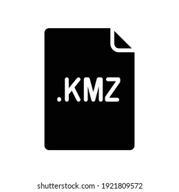 KMZ file format glyph icon. Linear style sign for mobile concept and web design. Simple solid symbol. Vector illustration isolated on white background. EPS 10.