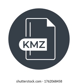 KMZ File Format Icon. KMZ extension filled icon.