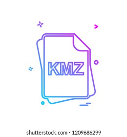KMZ file type icon design vector
