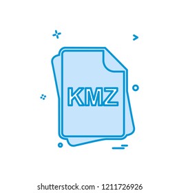 KMZ file type icon design vector